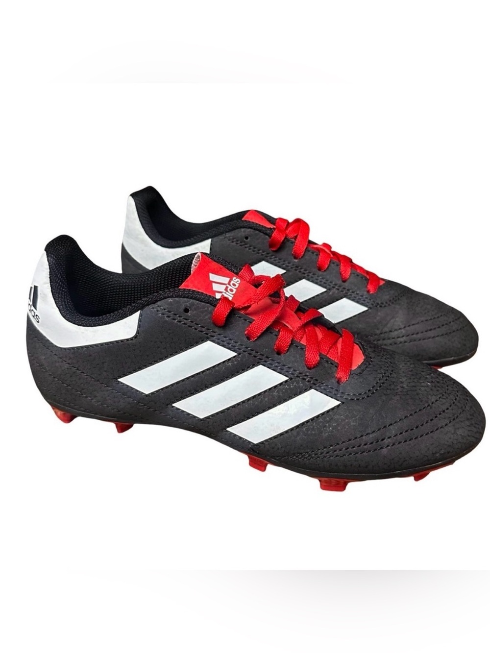 Adidas Goletto Boys VI Firm Ground Soccer Cleats Size 4 Black Red - Picture 3 of 6